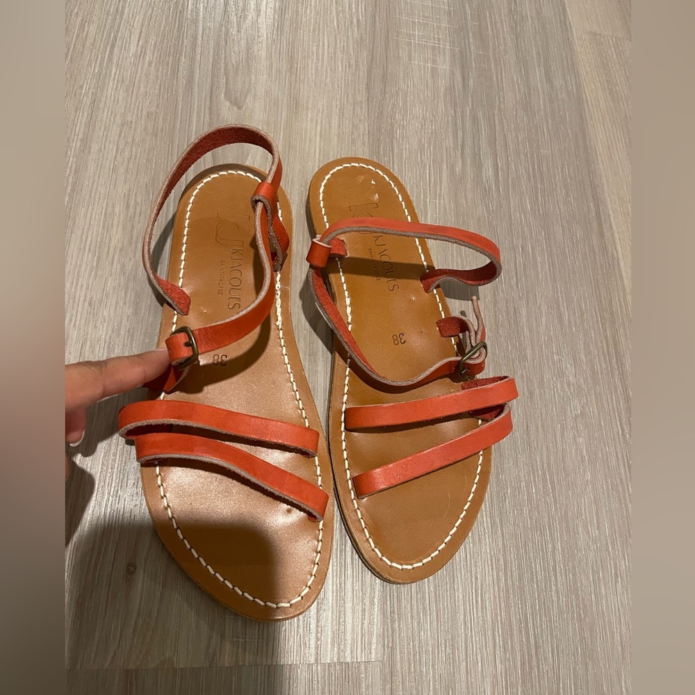 KJACOUS flat strip sandal size 8